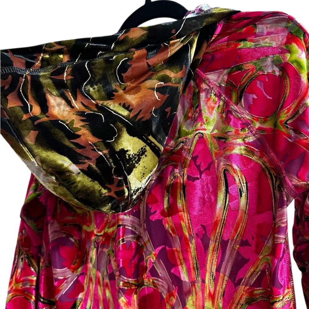 Vintage Custo Barcelona Velvet Burnout Tunic Top Y2K Boho Psychedelic Streetwear - Picture 14 of 15
